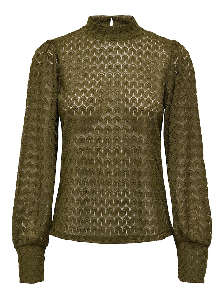 Jdyavery L/s Lace Top Jrs Noos - Army