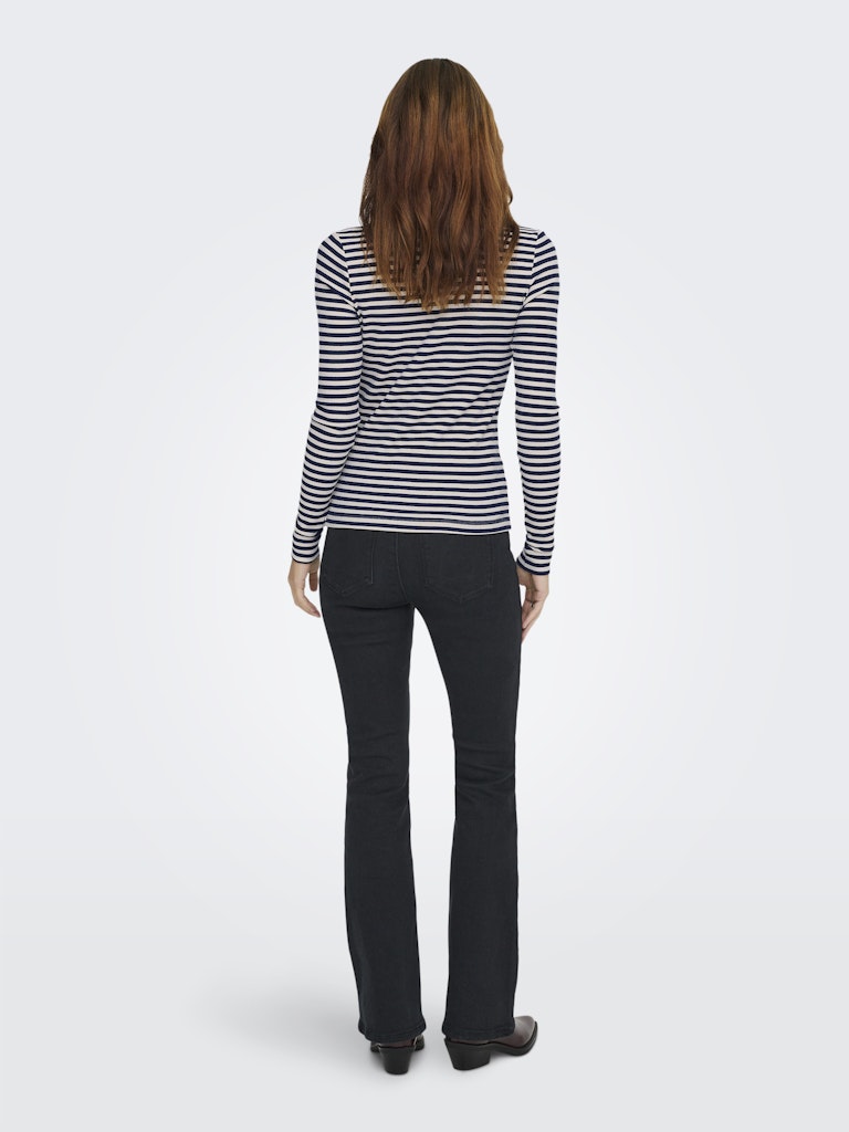 Onlelene L/s Fitted Top Jrs - Blauw Dessin