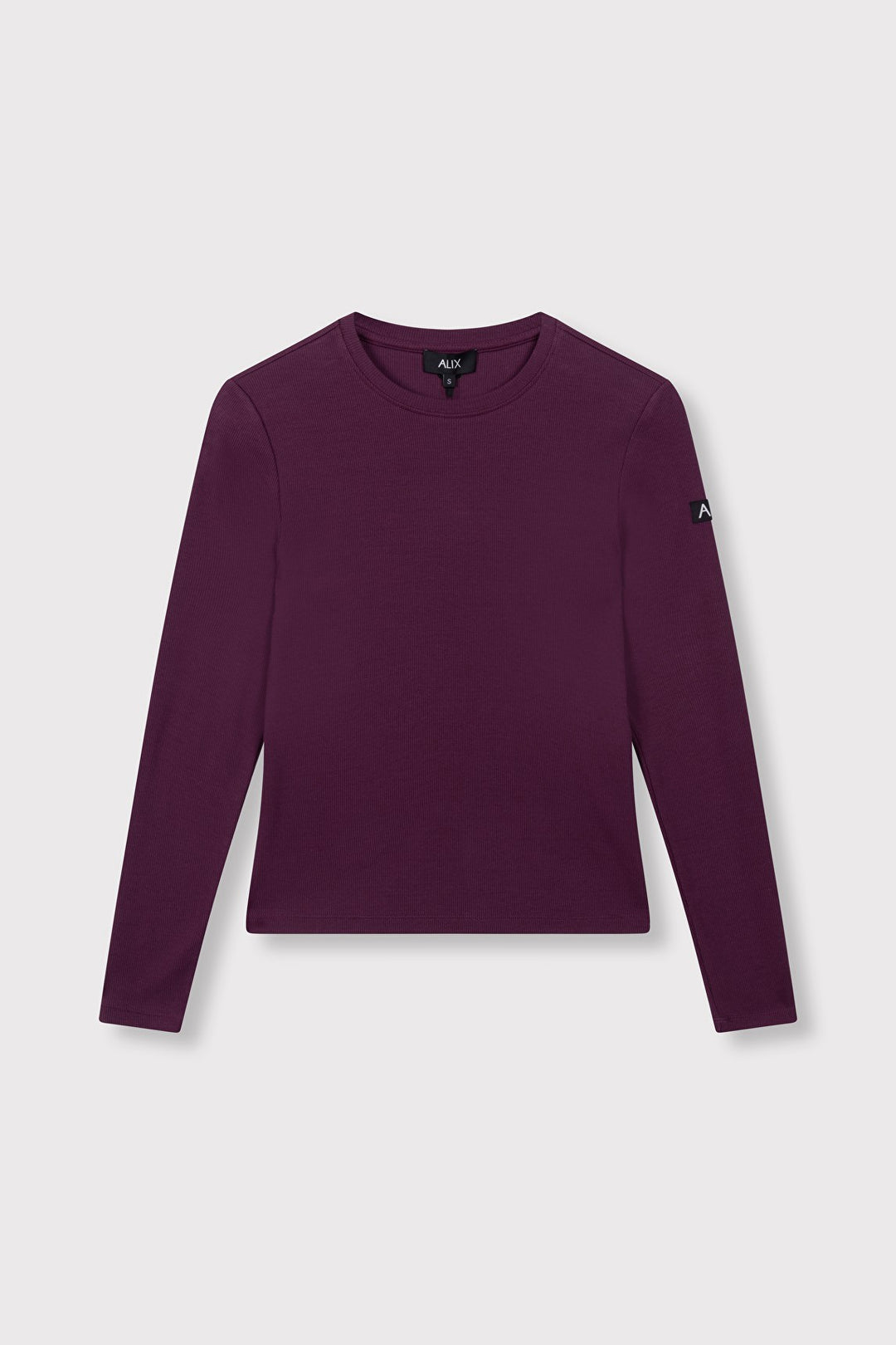Knitted L/s T-shirt - Aubergine