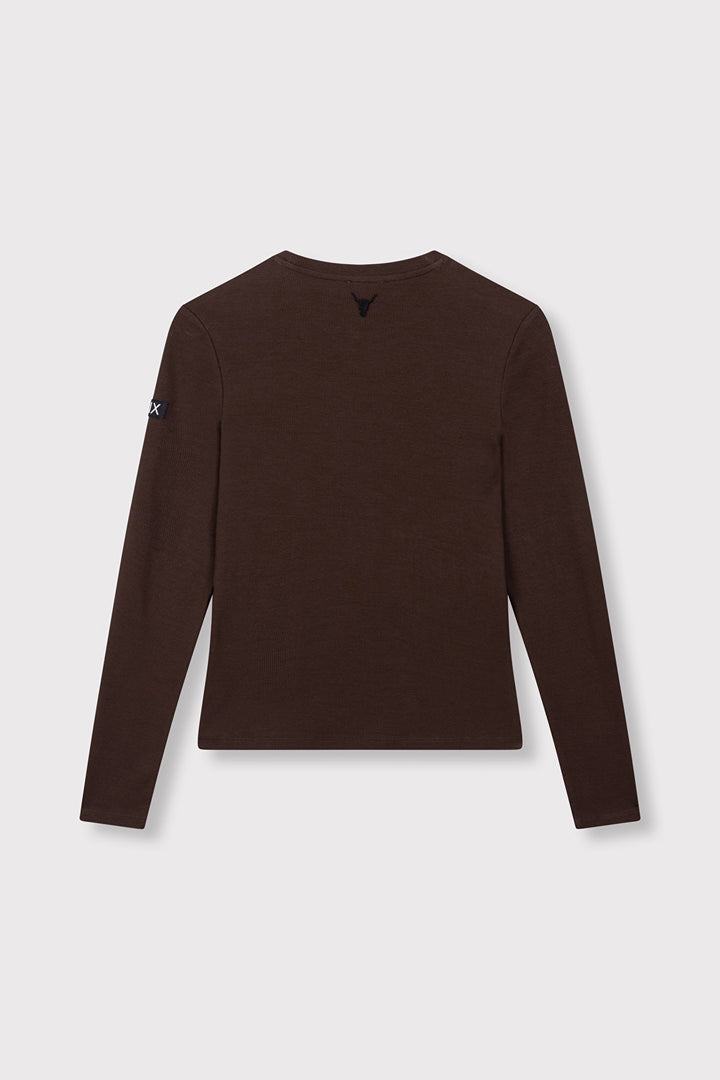 Knitted L/s T-shirt - Bruin