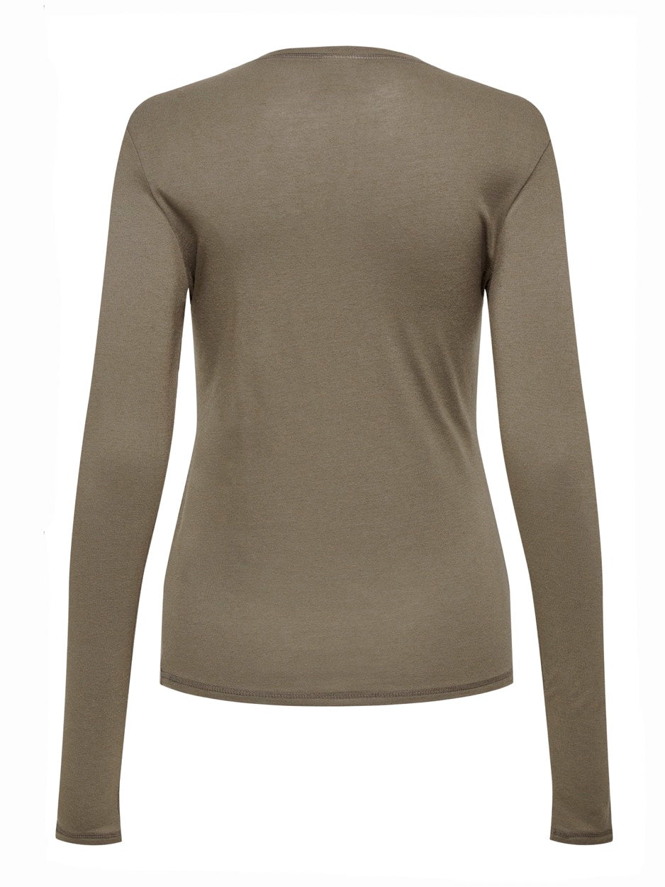 Jdysuma Wool L/s O Neck Top Jrs Noo - Taupe