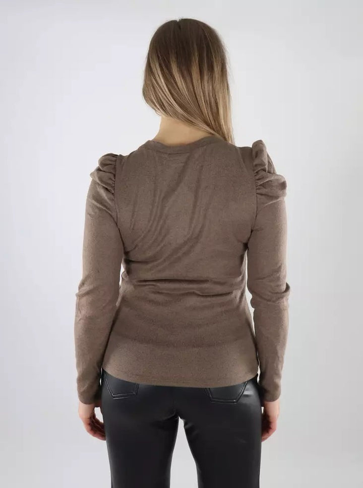 Jdytonsy L/s Puff Sleeve Top Jrs Dia - Bruin Melee