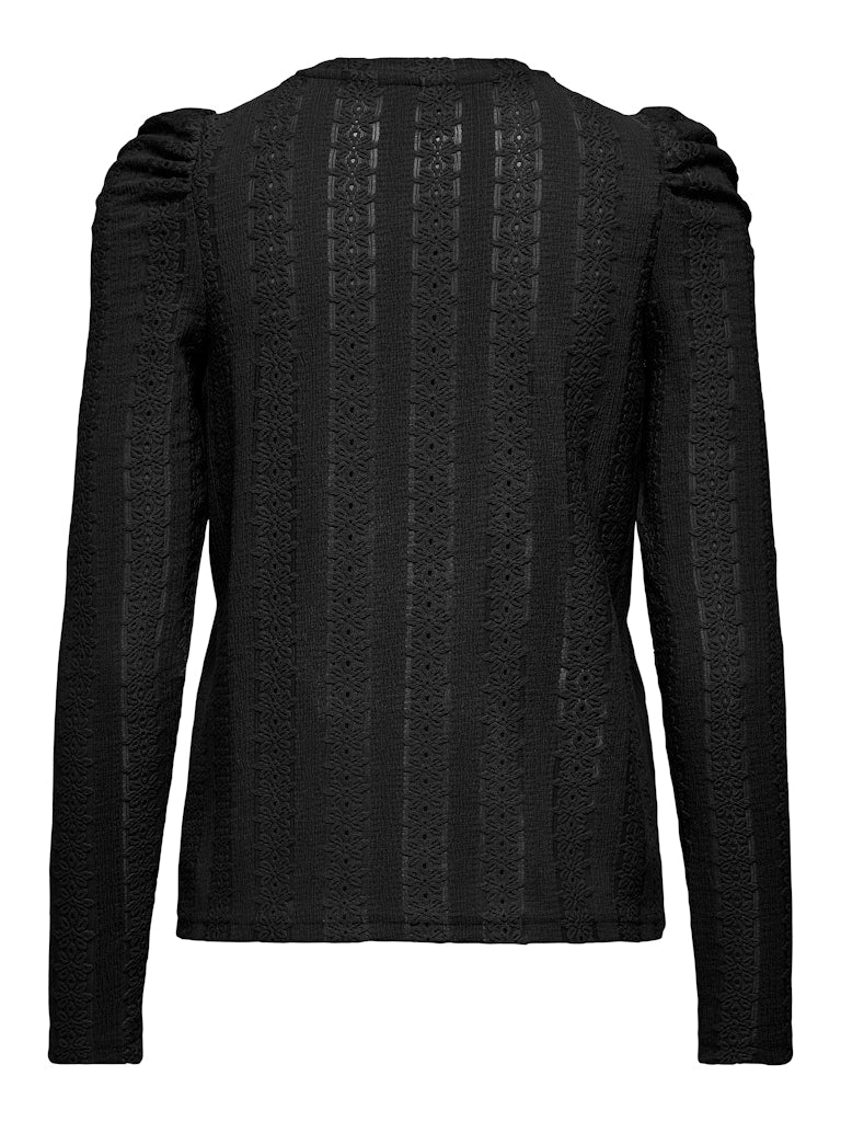 Onlmelanie L/s O-neck Top Jrs - Zwart