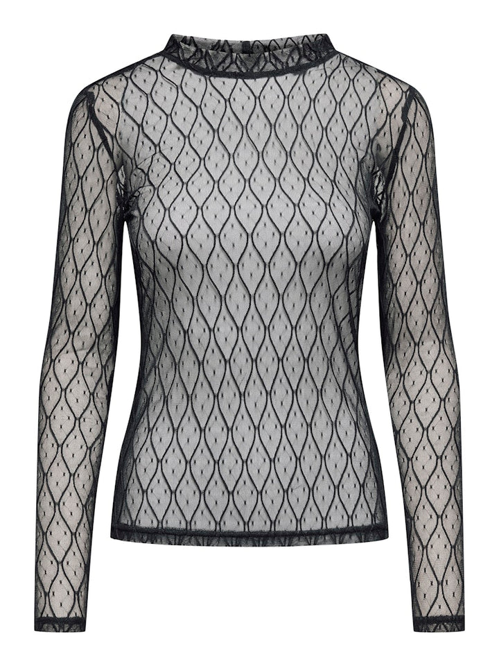 Onlsalina L/s Lace Top Jrs - Zwart
