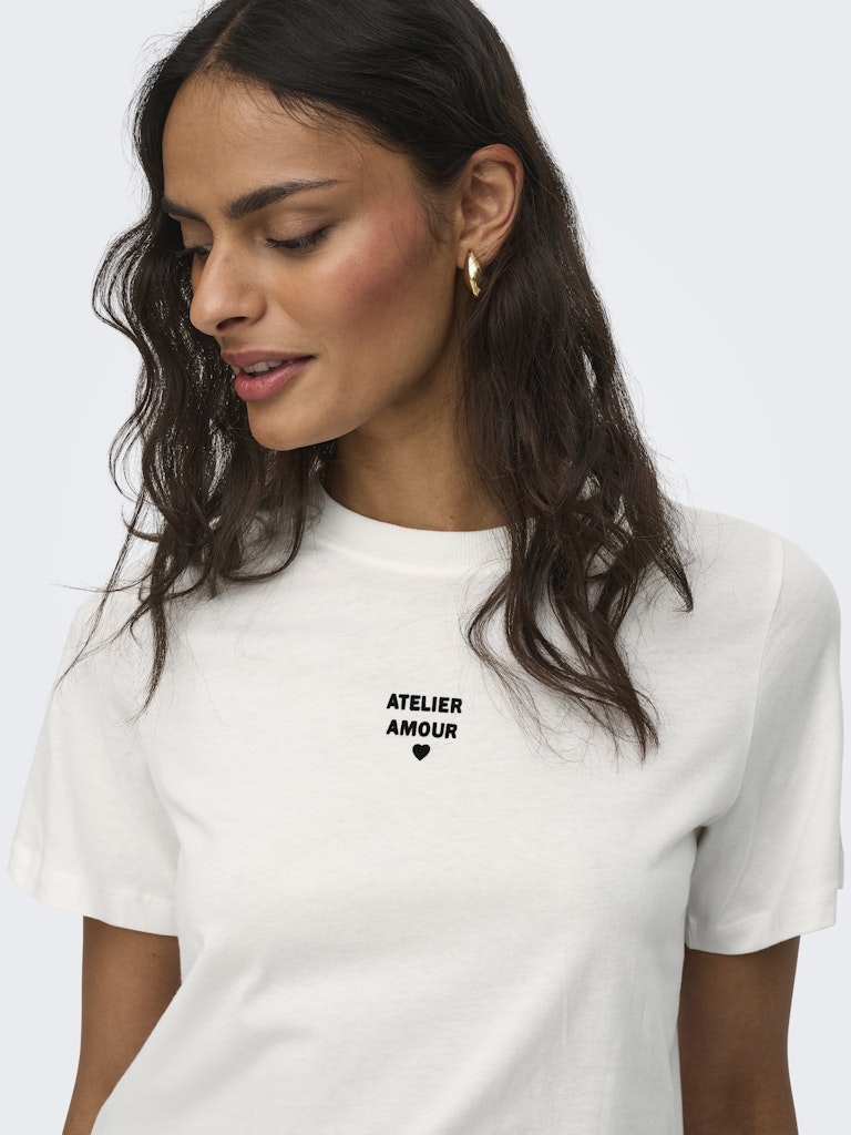 Jdymay Pisa S/s Print Top Jrs - Off-white