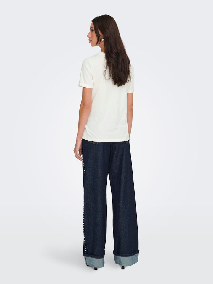 Onlvica S/s Fold Up Velvet Top Box Ccjrs - Off-white