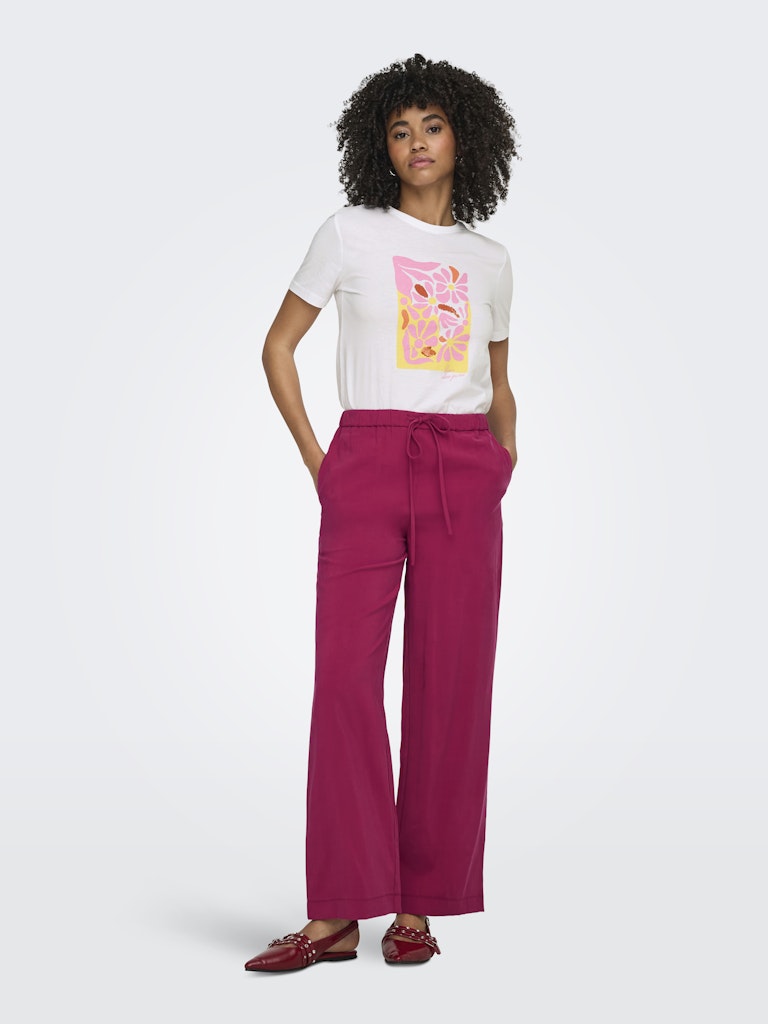 Onlkita Reg S/s Print Top Noos - Off-white