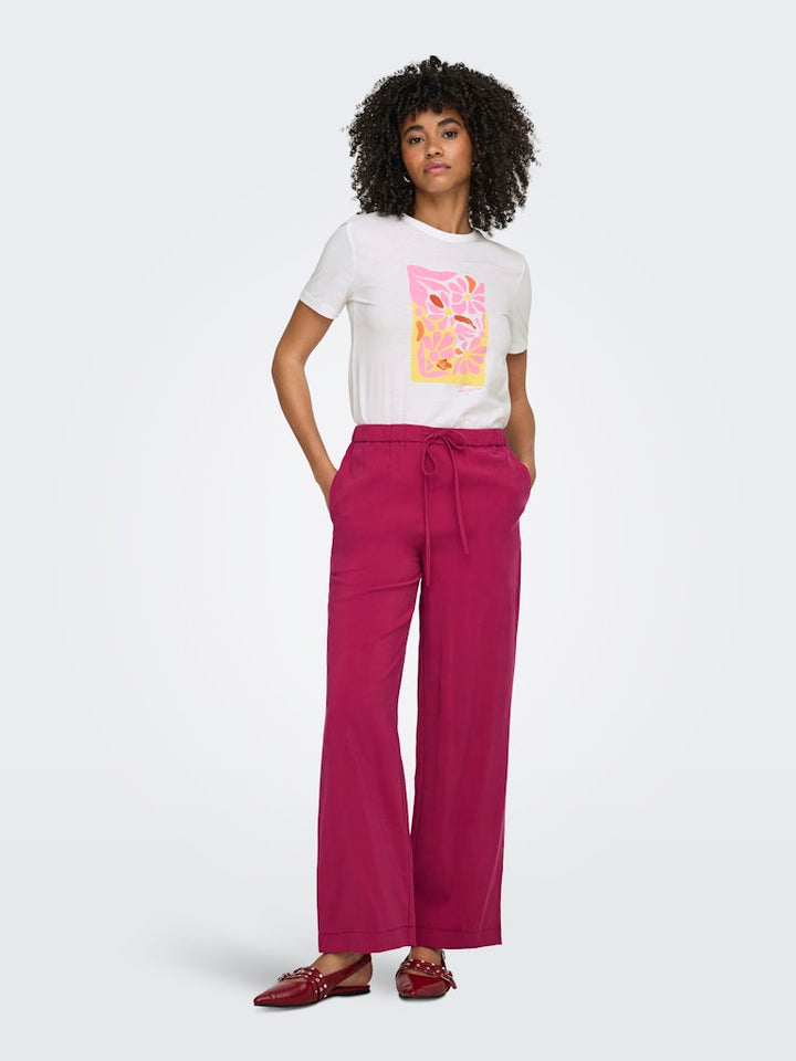 Onlkita Reg S/s Print Top Noos - Off-white