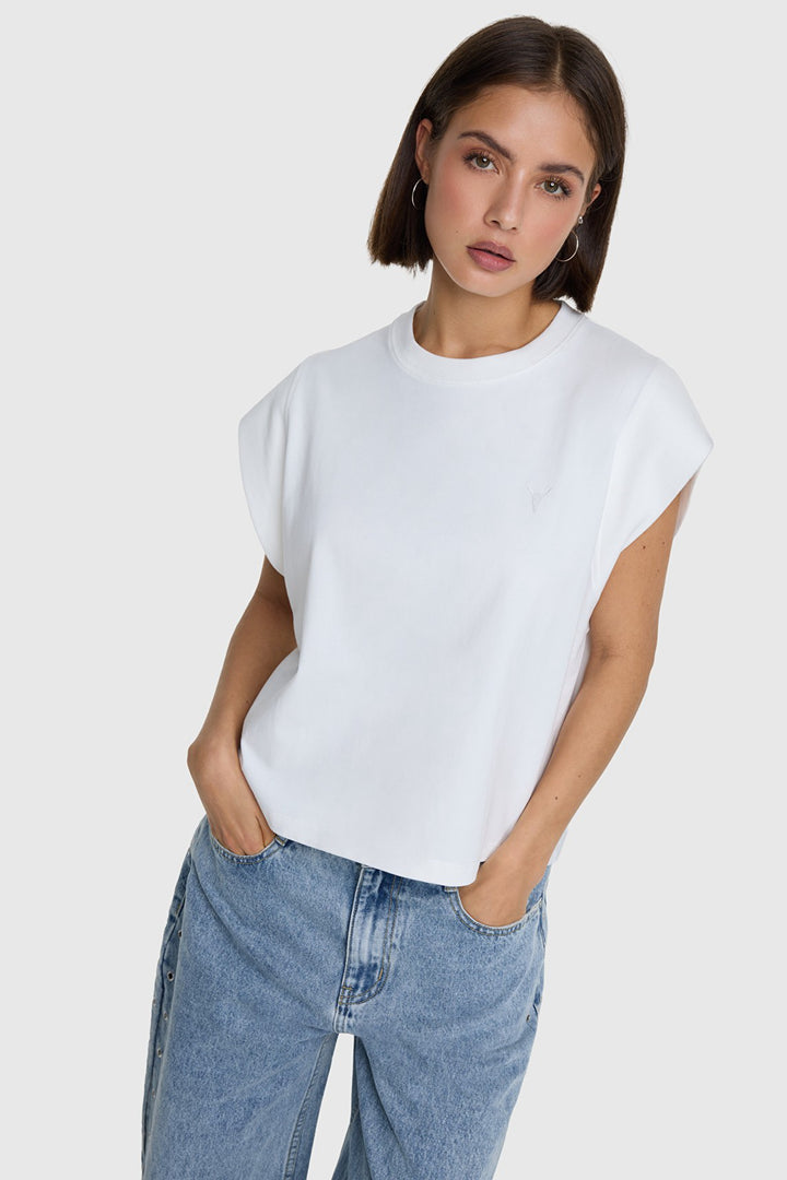 Sleevless T-shirt - Off-white