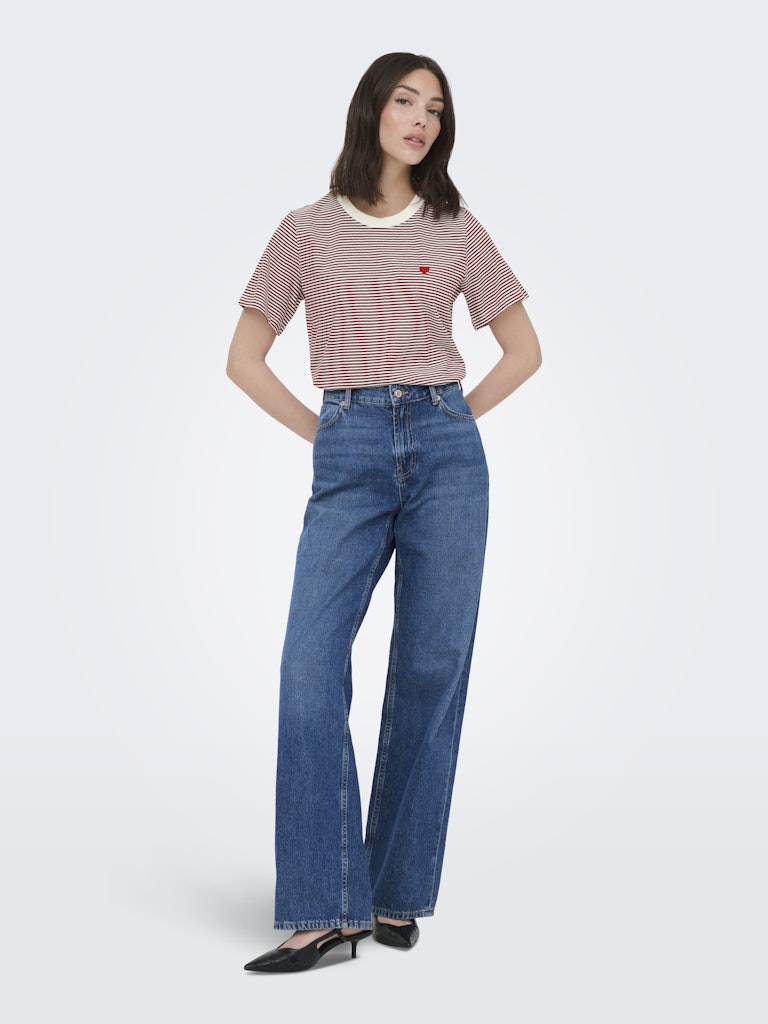 Jdypisa S/s Print Top Jrs Noos - Ecru Dessin