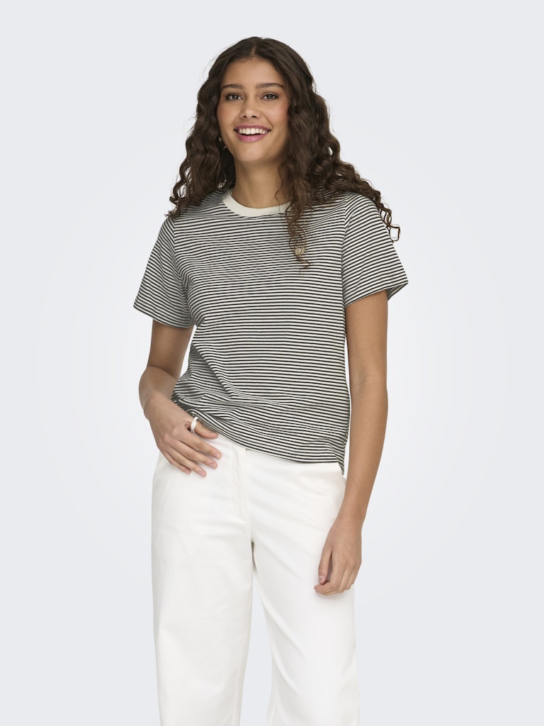 Jdypisa S/s Print Top Jrs Noos - Ecru Dessin