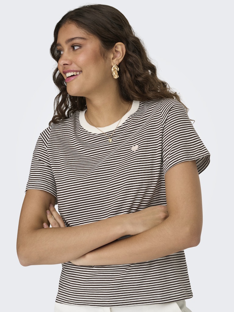 Jdypisa S/s Print Top Jrs Noos - Ecru Dessin