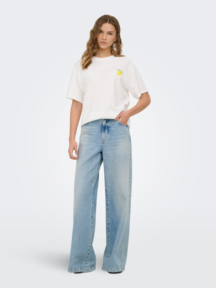 Onlelle S/s Printed Tee Cs Jrs - Wit Dessin