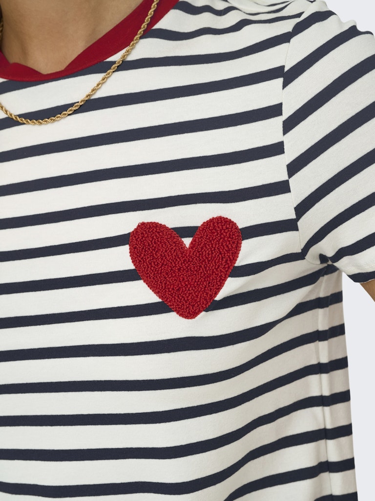 Onlheart Life S/s Tee Jrs Noos - Wit Dessin