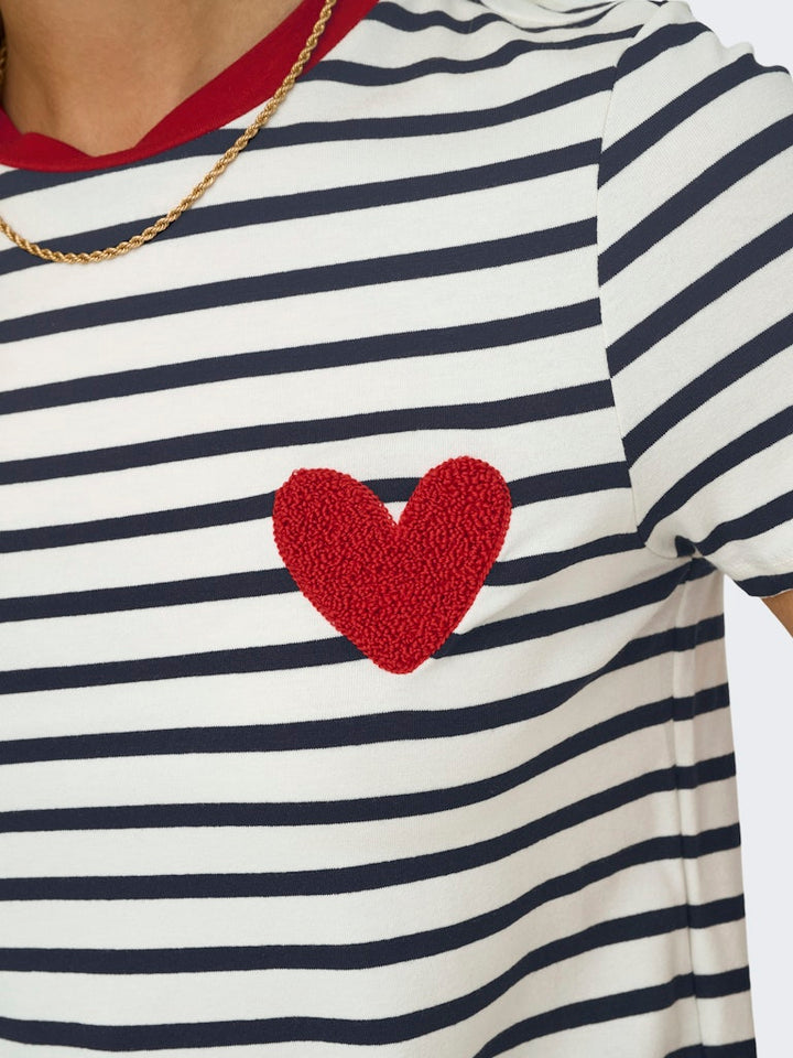 Onlheart Life S/s Tee Jrs Noos - Wit Dessin