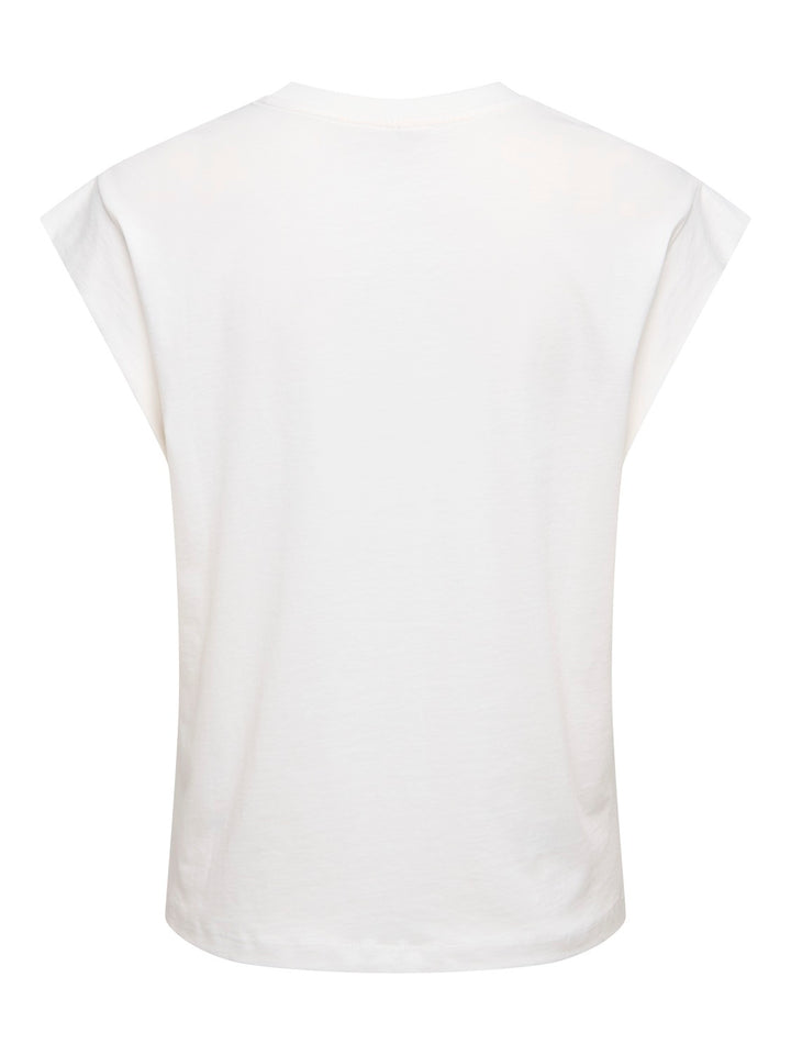 Onlshelina S/s Top Box Jrs - Wit Dessin