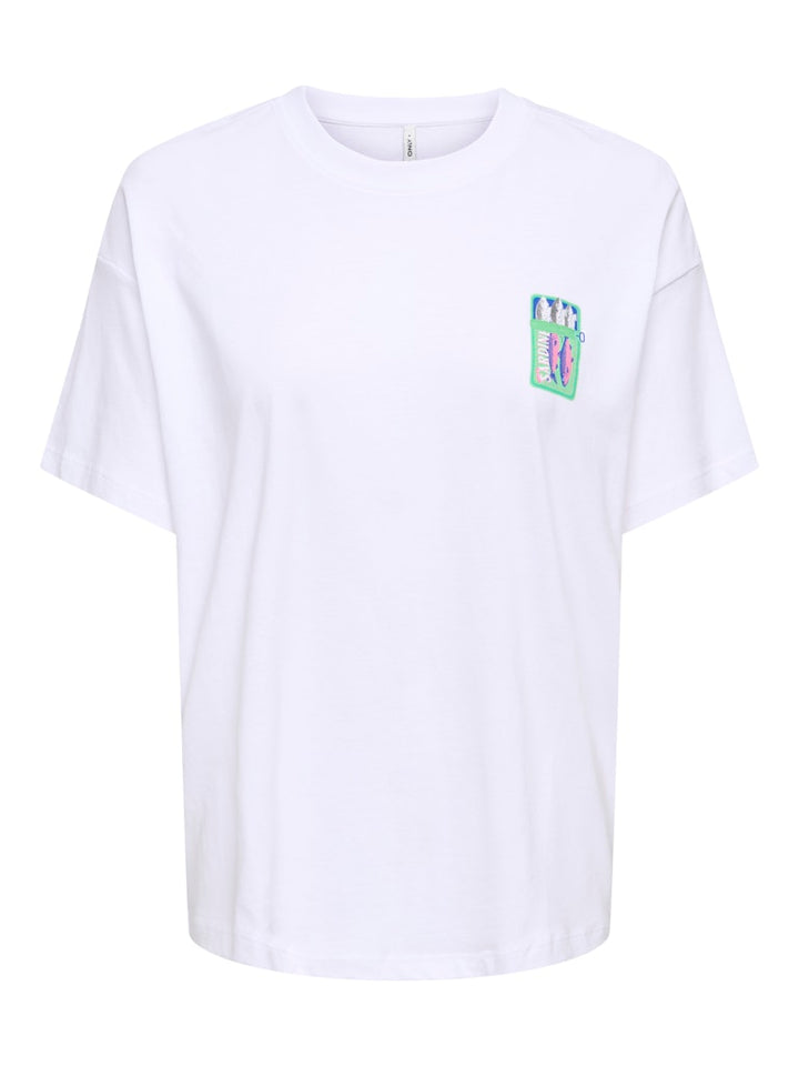 Onlvivvi S/s Lovely Top Jrs - Wit Dessin