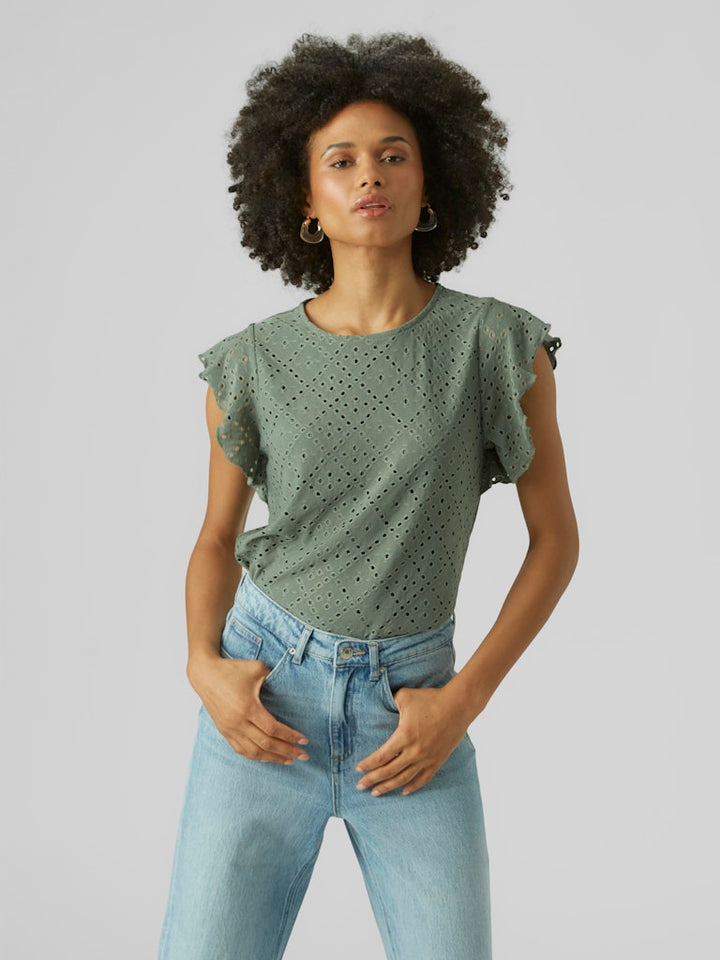 Vmtassa Sl Frill Top Noos - Olijf