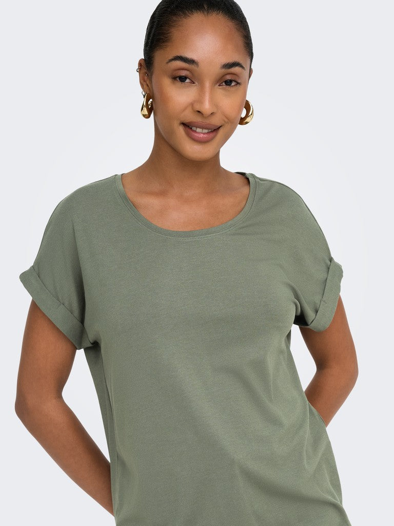 Onlmoster S/s O-neck Top Noos Jrs - Olijf