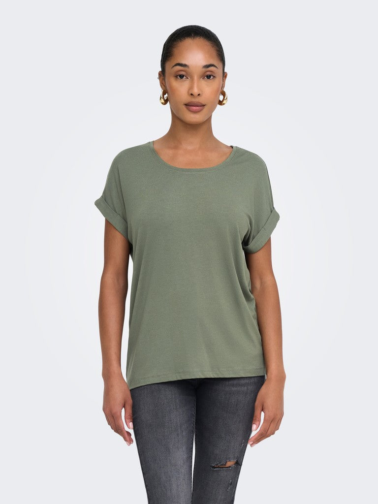 Onlmoster S/s O-neck Top Noos Jrs - Olijf