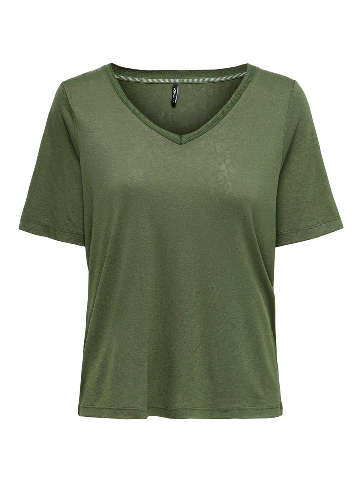 Onlelise S/s V-neck Top Jrs Noos - Army