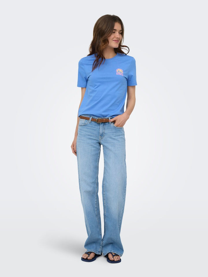 Onlfine S/s Reg Tee Cs Jrs - Lichtblauw