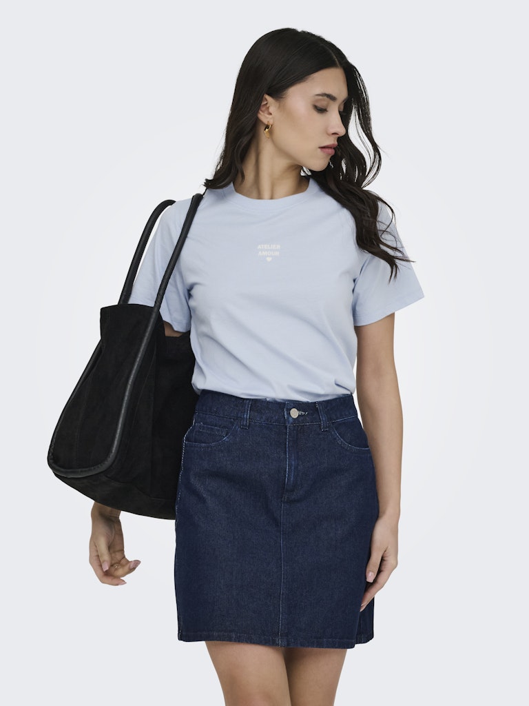Jdymay Pisa S/s Print Top Jrs - Lichtblauw