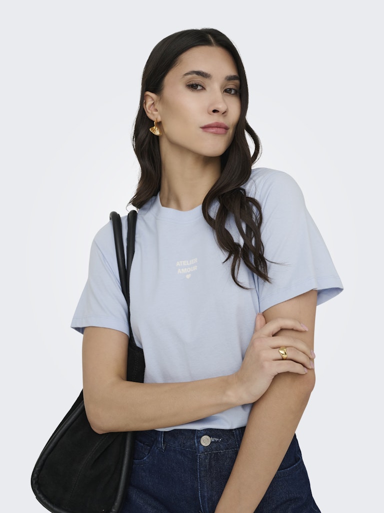 Jdymay Pisa S/s Print Top Jrs - Lichtblauw