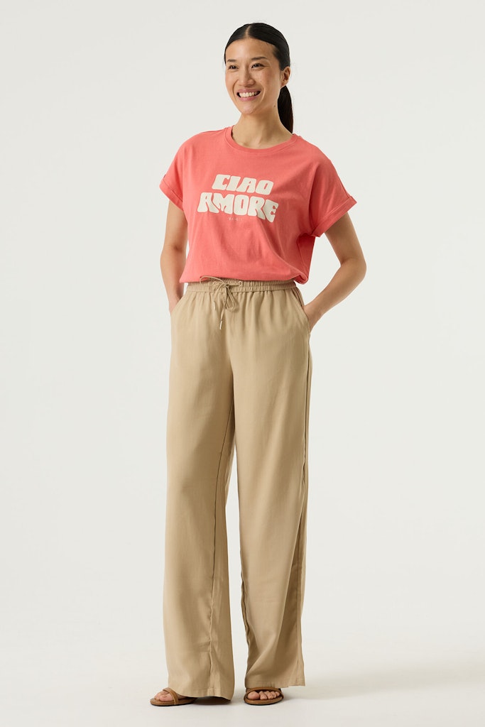 Garcia - Korte mouw T-shirts - 4339.42.0014 - Koraal Rood