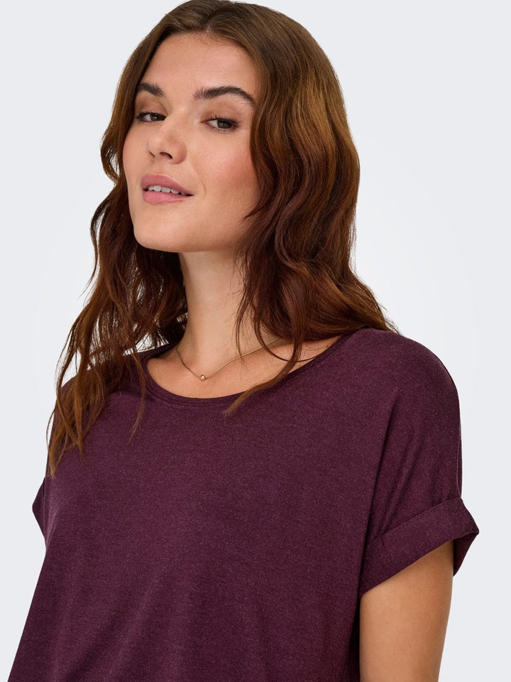 Onlmoster S/s O-neck Top Noos Jrs - Bordeaux