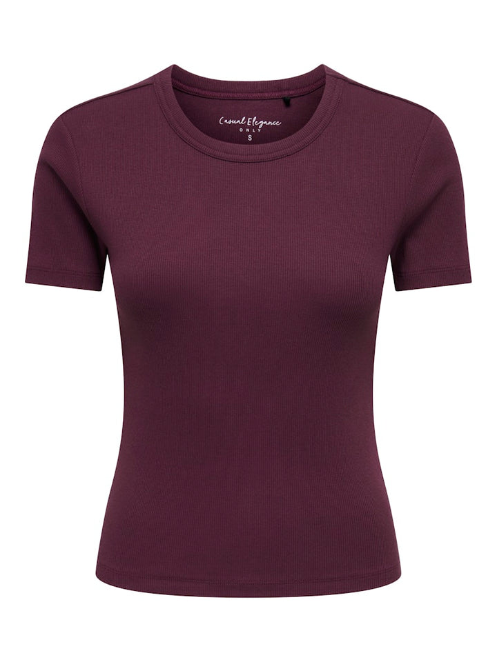 Onlval Ss O-neck Solid - Bordeaux