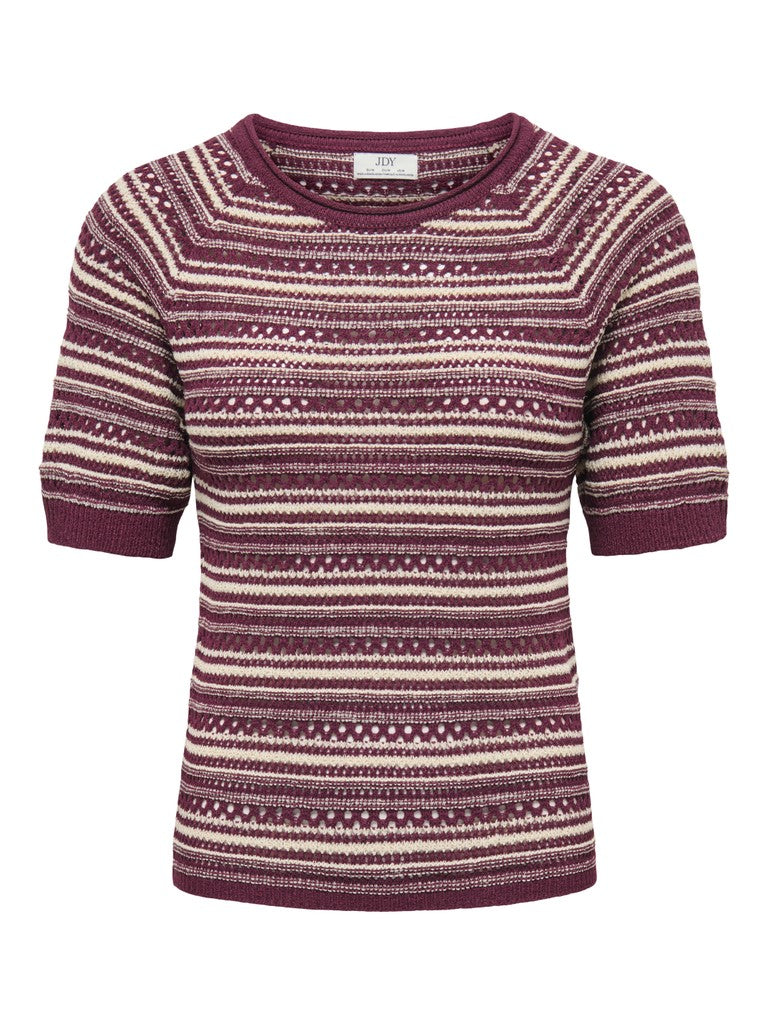 Jdydara S/s O-neck Pullover Knt - Rood Dessin