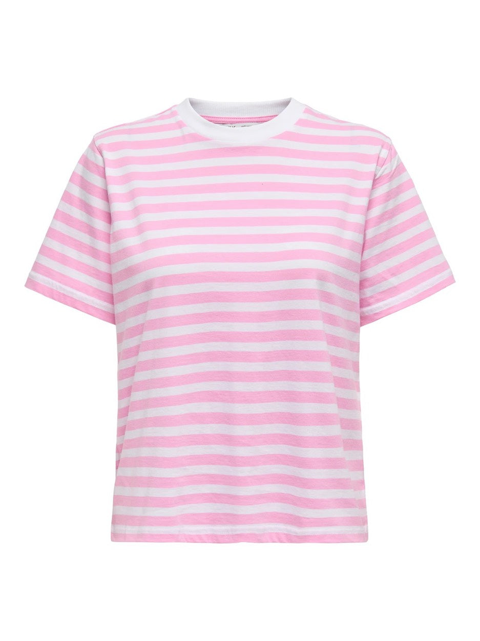 Onllivina Life S/s Stripe Tee Jrs Noos - Roze Dessin