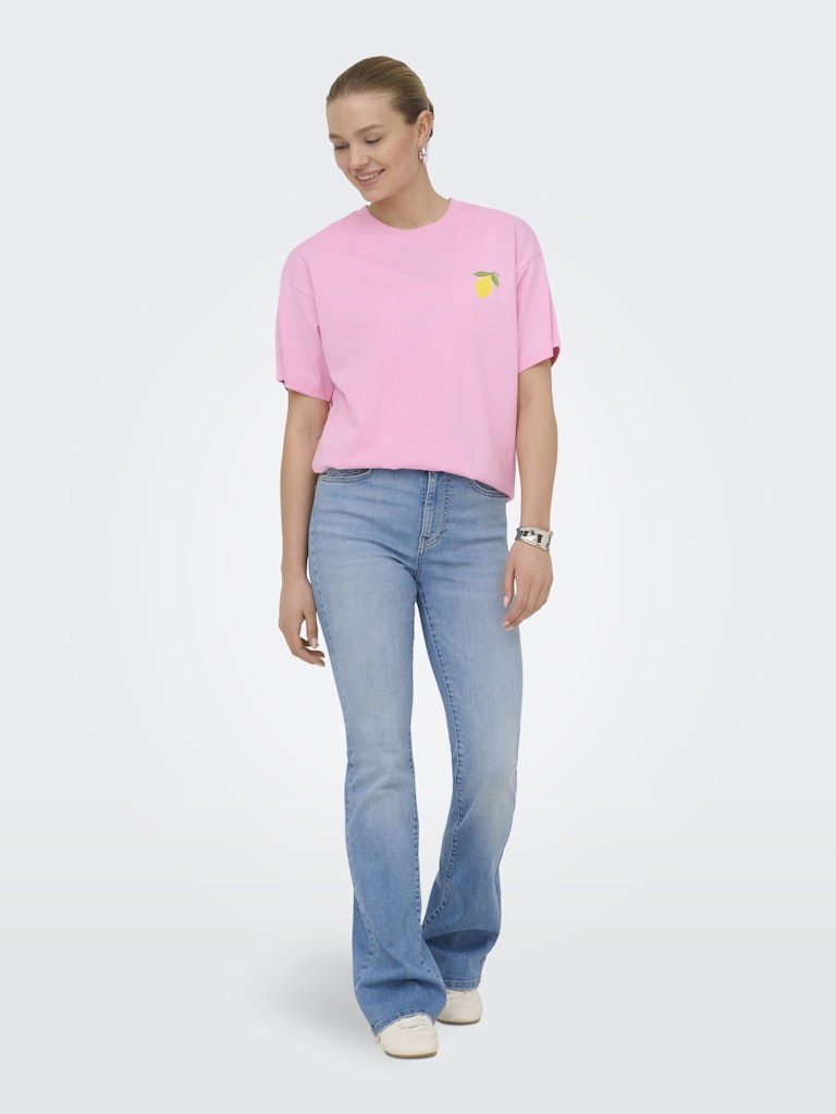 Onlelle S/s Printed Tee Cs Jrs - Roze Dessin