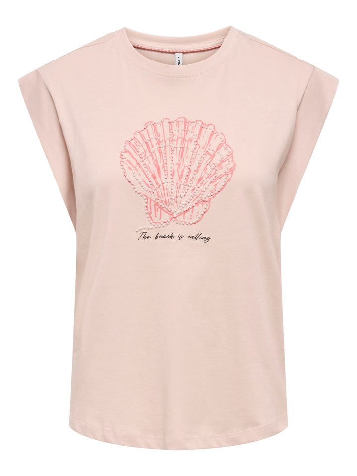 Onlshelina S/s Top Box Jrs - Roze Dessin