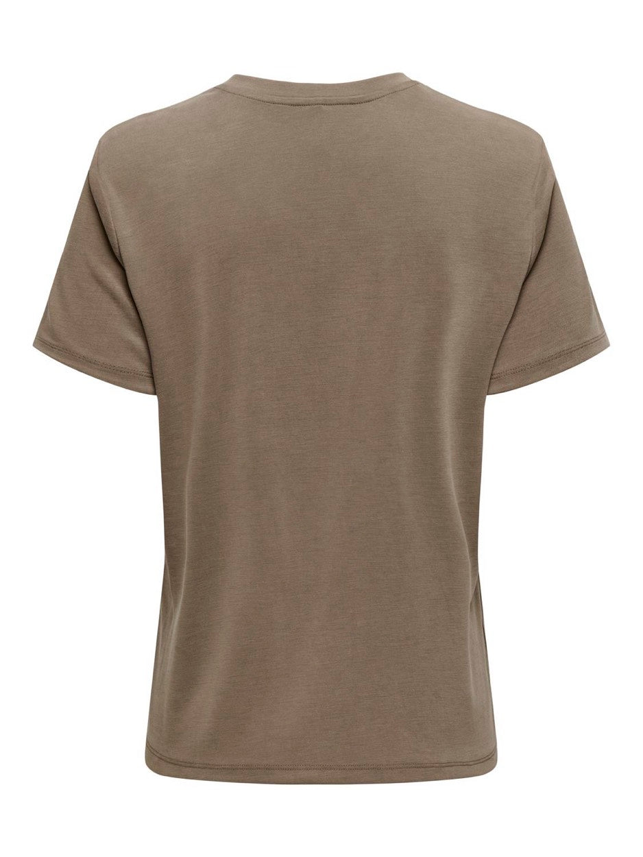 Onlfree Life Reg S/s Leaf Top Box J - Taupe