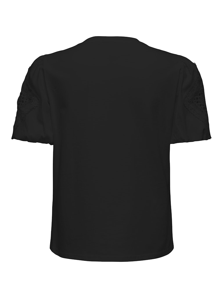 Jdyuma Life S/s Lace Detail Top Jrs - Zwart