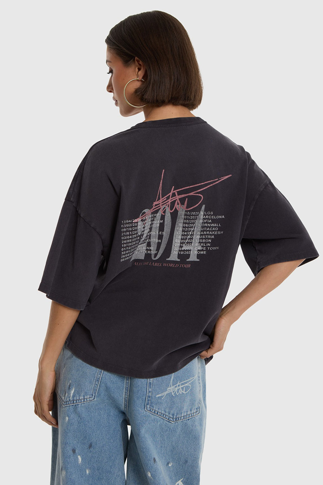Knitted Tour T-shirt - Antraciet