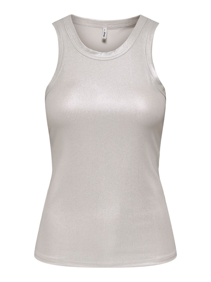 Onlsol Life S/l Glitter Rib Top Jrs - Off-white