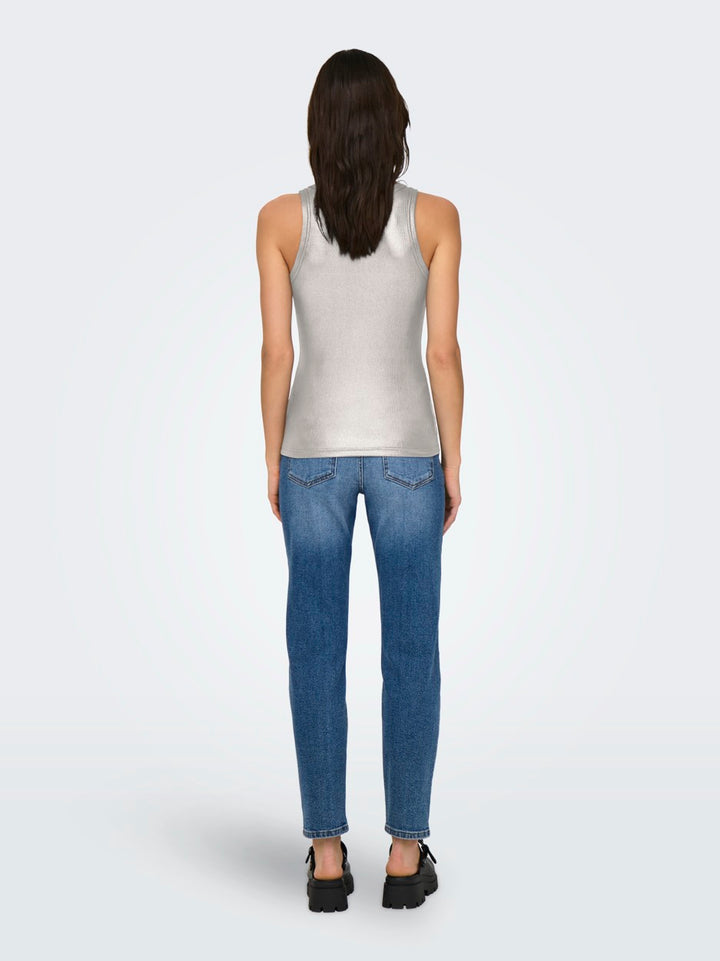 Onlsol Life S/l Glitter Rib Top Jrs - Off-white