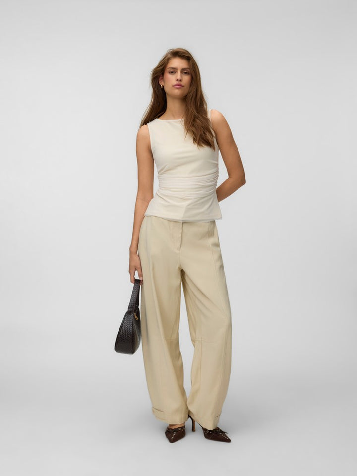 Vmflory Sl Mesh Top Jrs - Beige