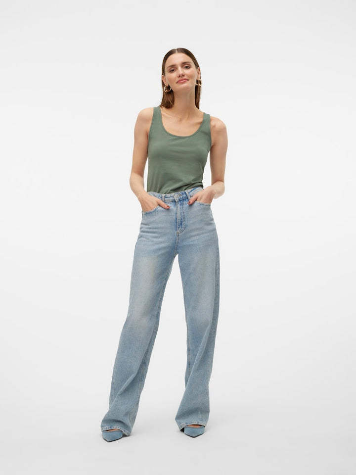 Vmlulu Long Tank Top Jrs Noos - Olijf
