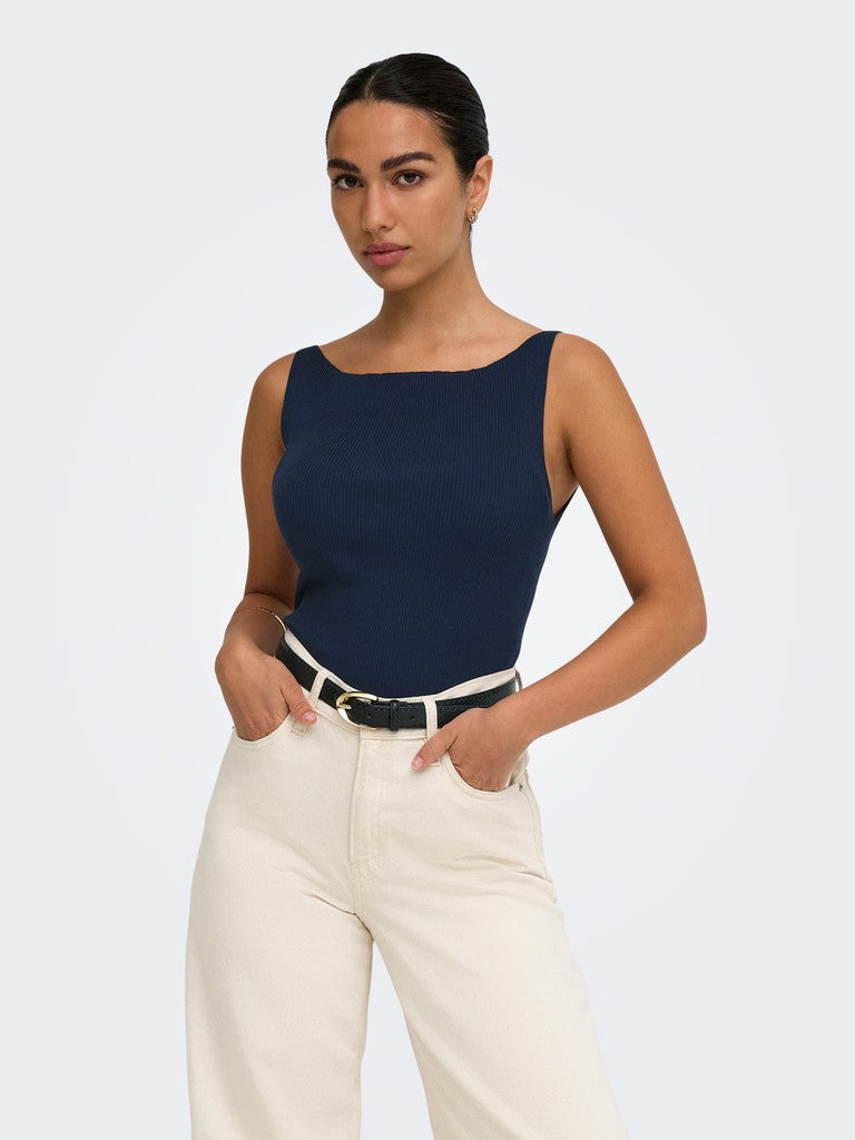 Jdynanna S/l Boat Neck Top Knt - Navy