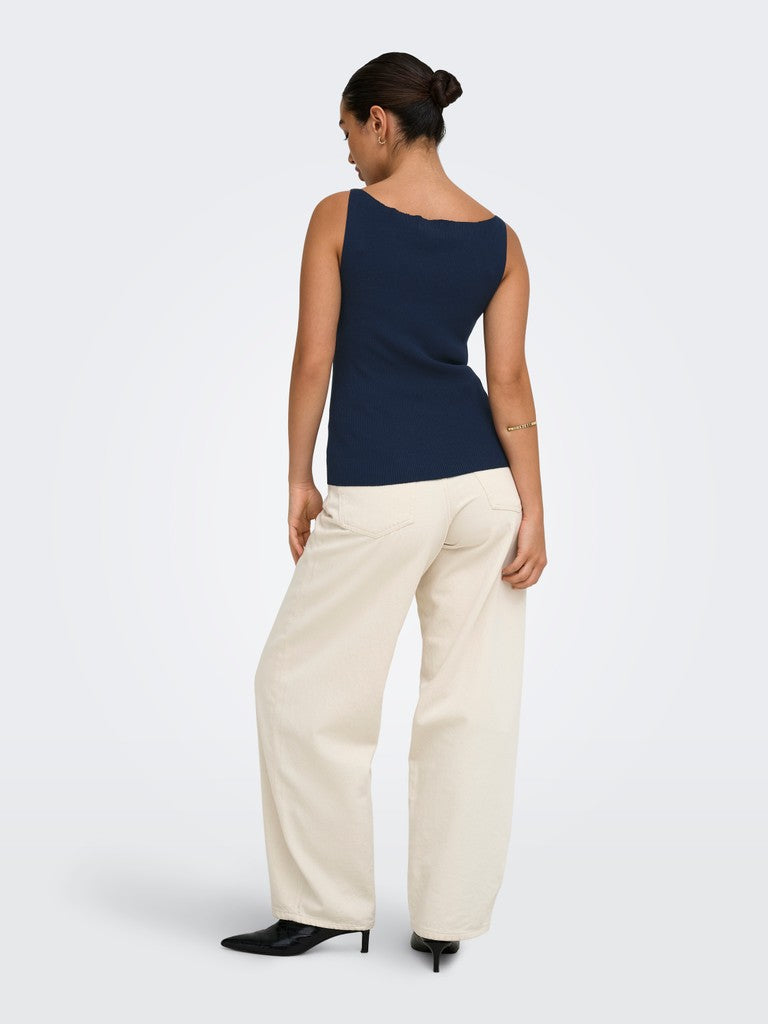 Jdynanna S/l Boat Neck Top Knt - Navy