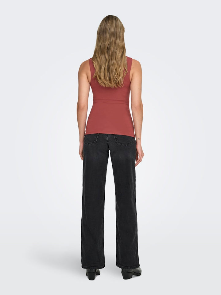 Onlea S/l 2-ways Fit Top Jrs Noos - Steenrood