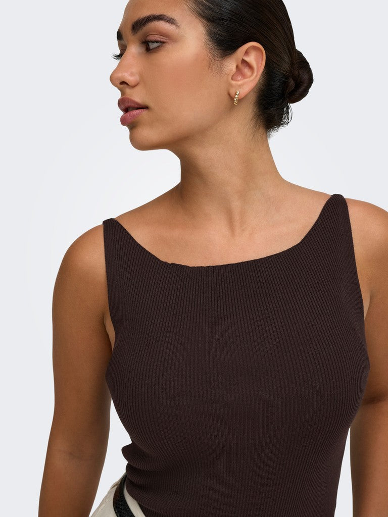 Jdynanna S/l Boat Neck Top Knt - Bruin