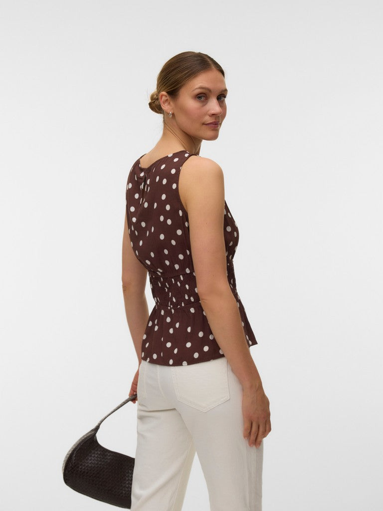 Vmelisa S/l Smock Detail Top Wvn - Bruin Dessin