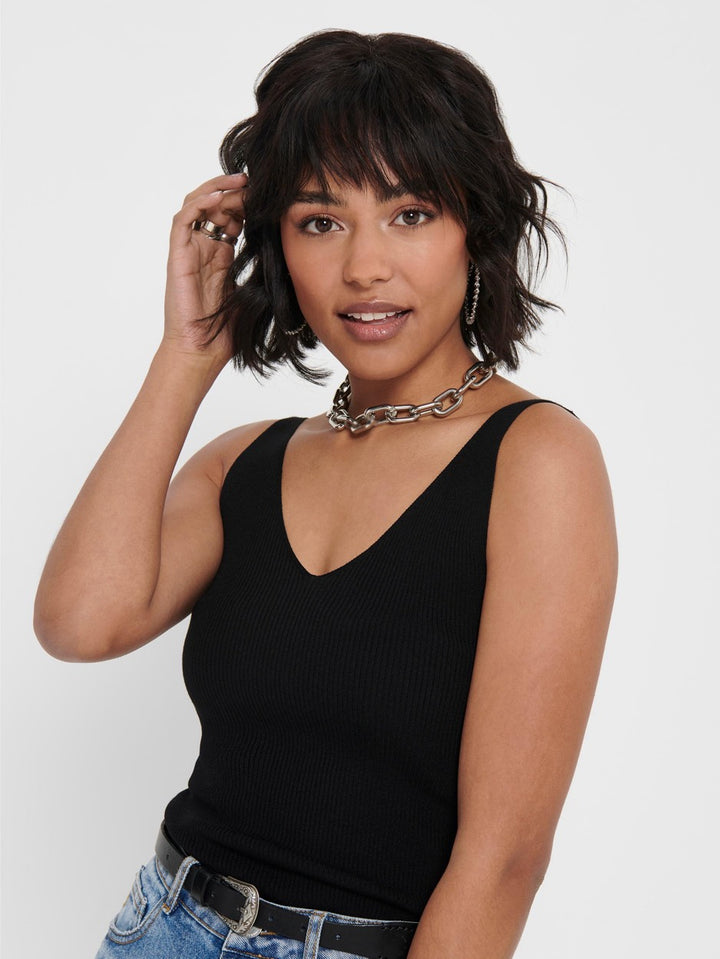 Jdynanna S/l Top Knt Noos - Zwart