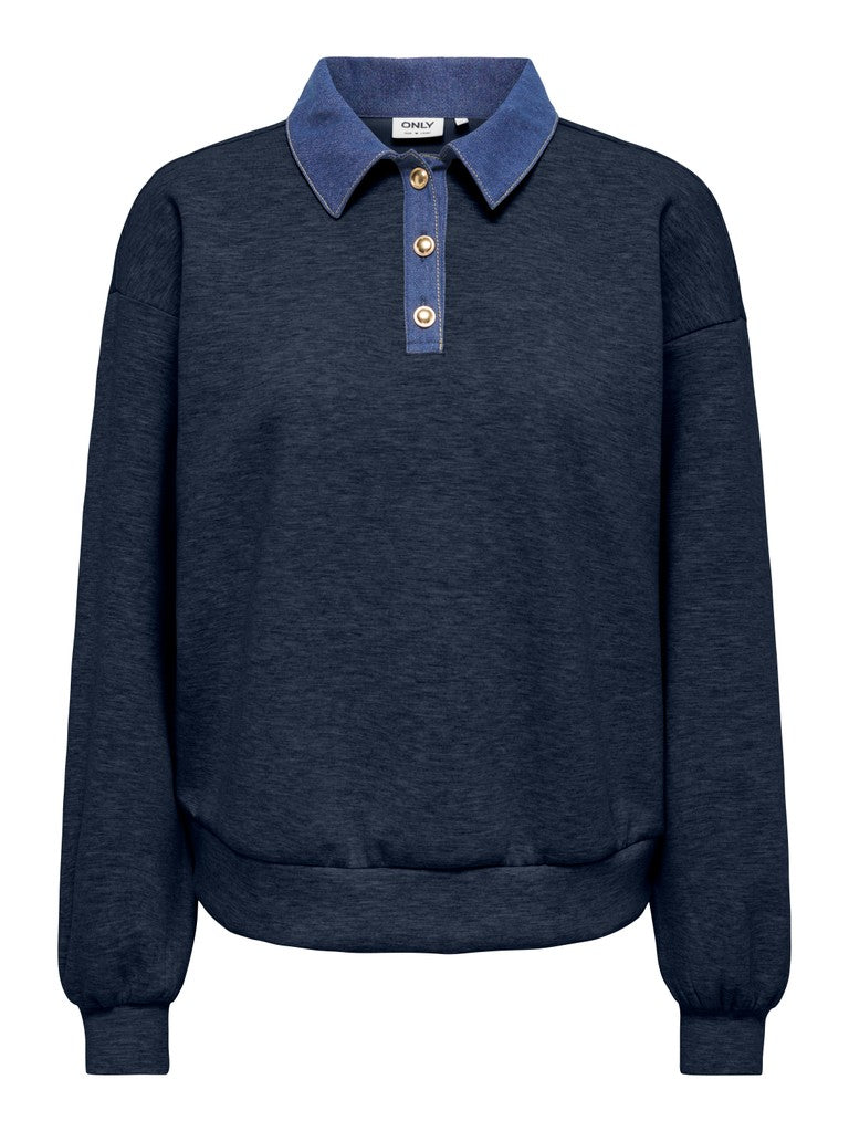 Onlscarlet L/s Polo Mix Sweat Ub Pr Swt - Navy