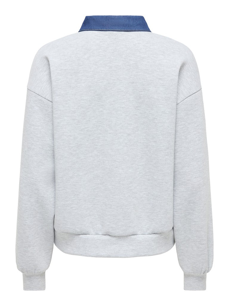 Onlscarlet L/s Polo Mix Sweat Ub Pr Swt - Grijs